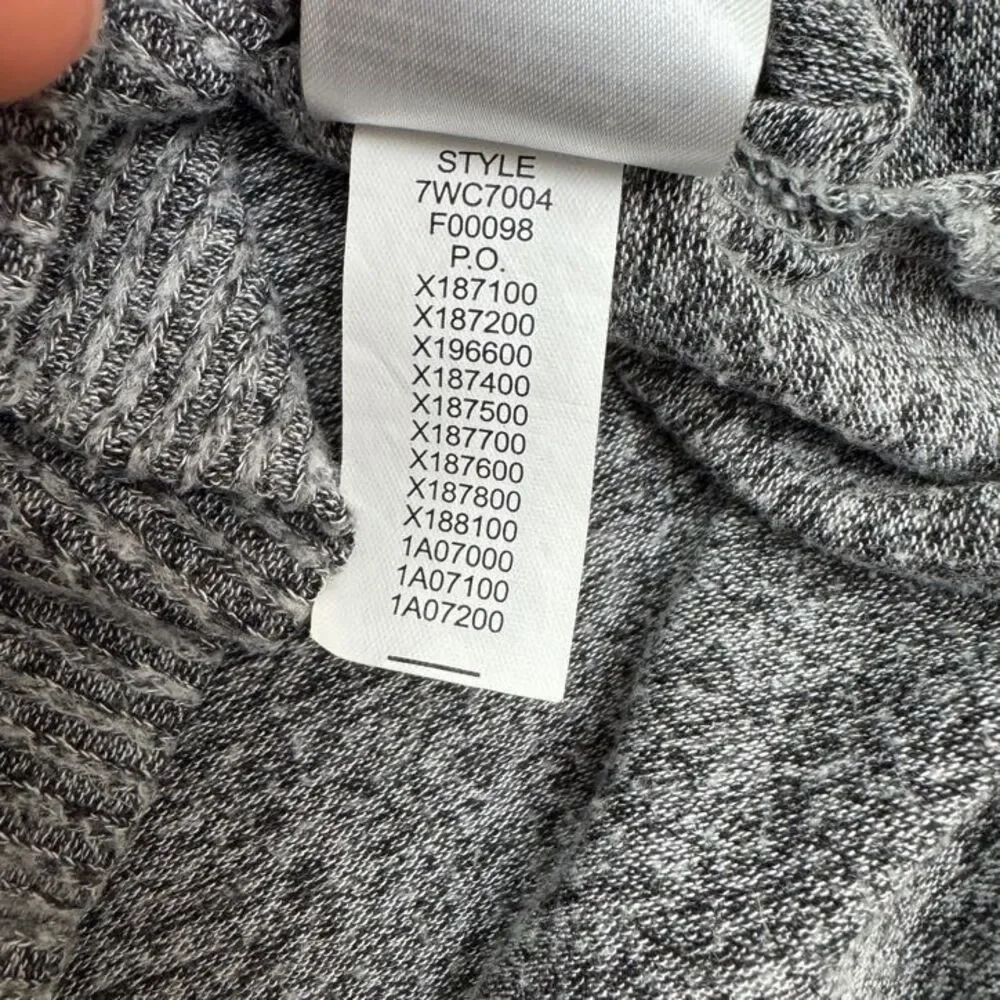Lucky Brand Tunic V-Neck Pullover Sweater Womens Small Petite Heather Gray Knit